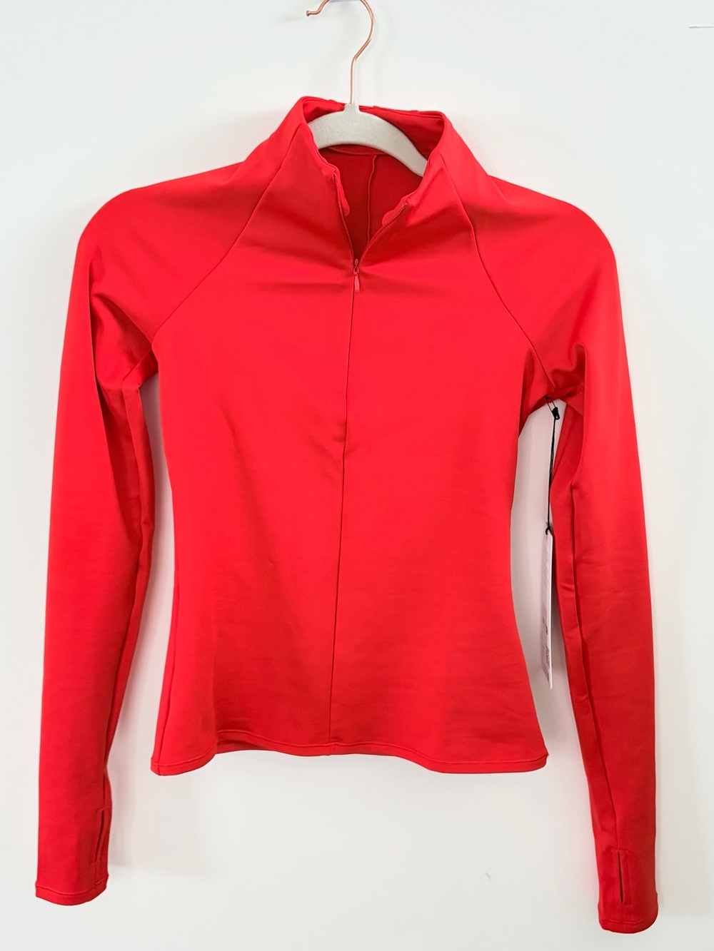 ALO Yoga Red Long-Sleeve Half-Zip Performance Top